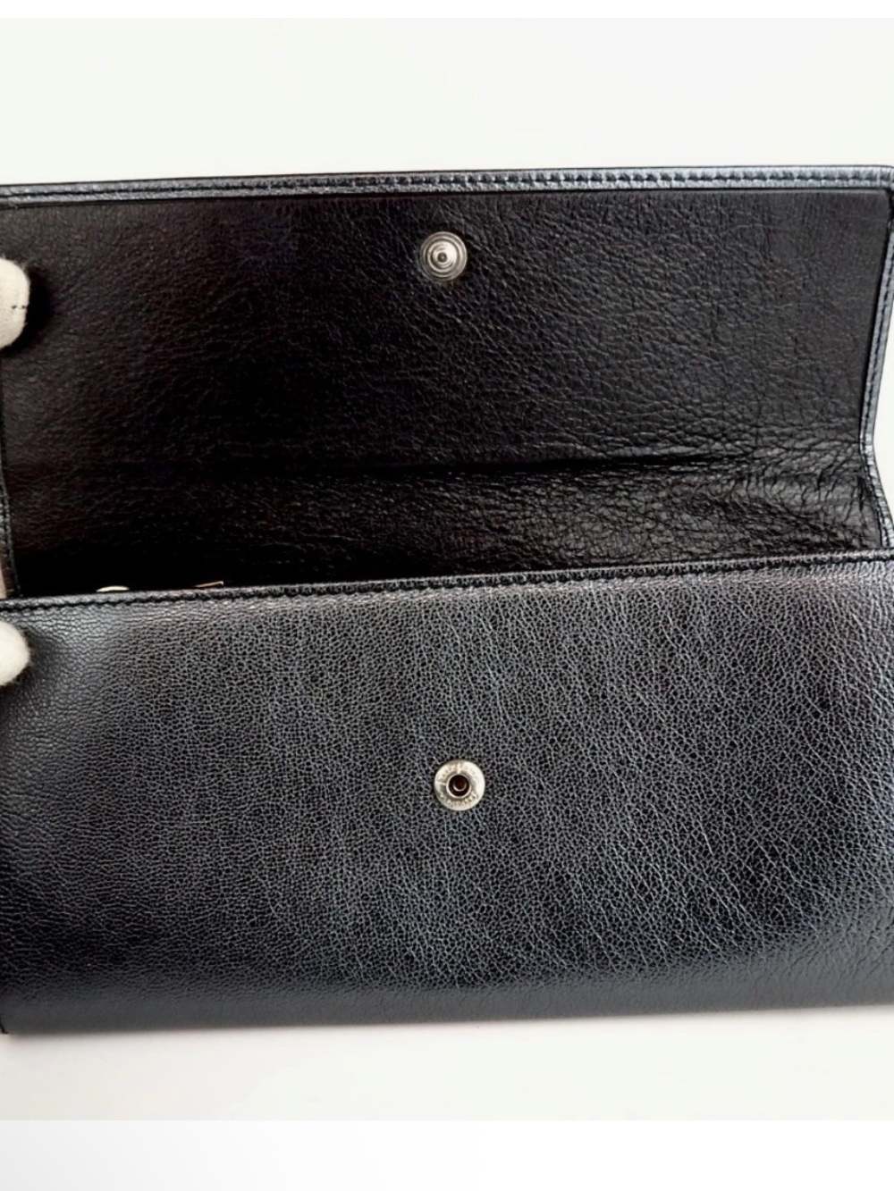 Salvatore Ferragamo Gunmetal Leather Studded WALLET EUC - Picture 10 of 11